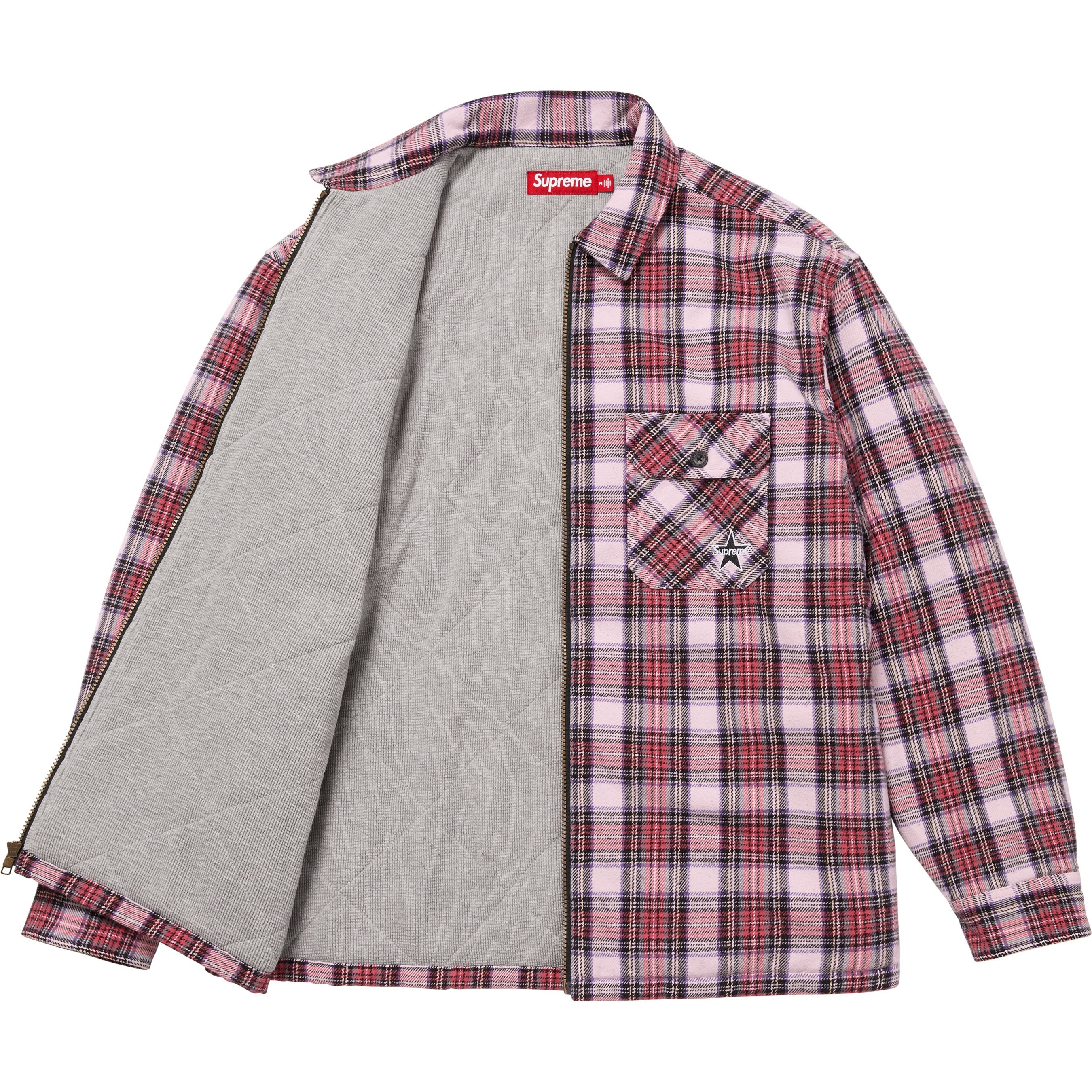 Thermal Lined Zip Up Flannel Shirt view 3